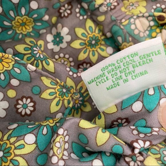 Vera Bradley Lemon Parfait Quilted Drawstring Bag Paisley Double Handle - Picture 3 of 6